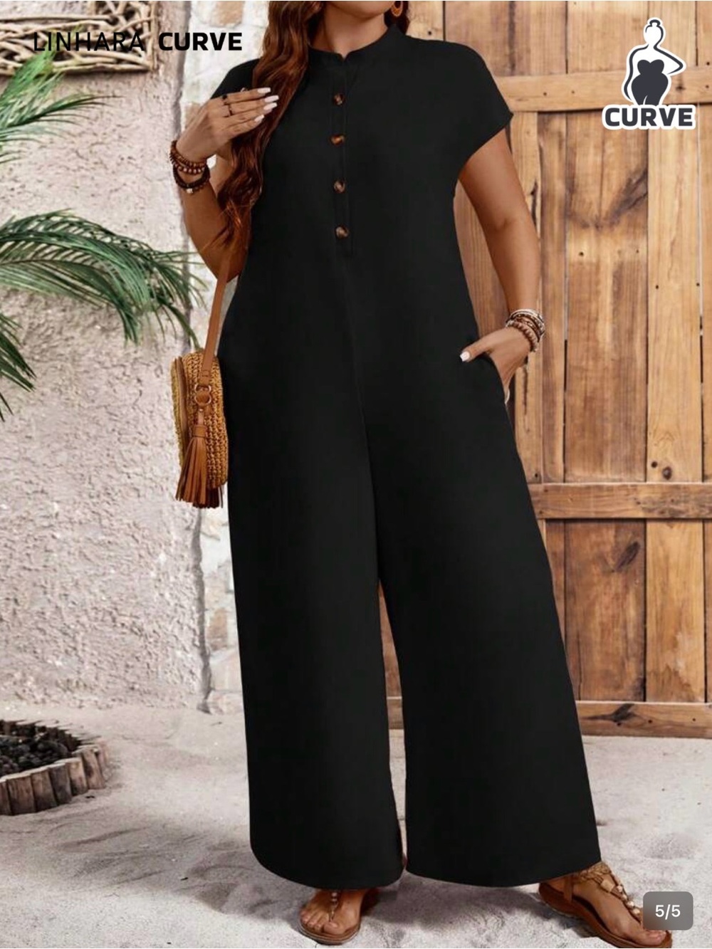 SHEIN navy blue Short-Sleeve Wide-Leg Jumpsuit